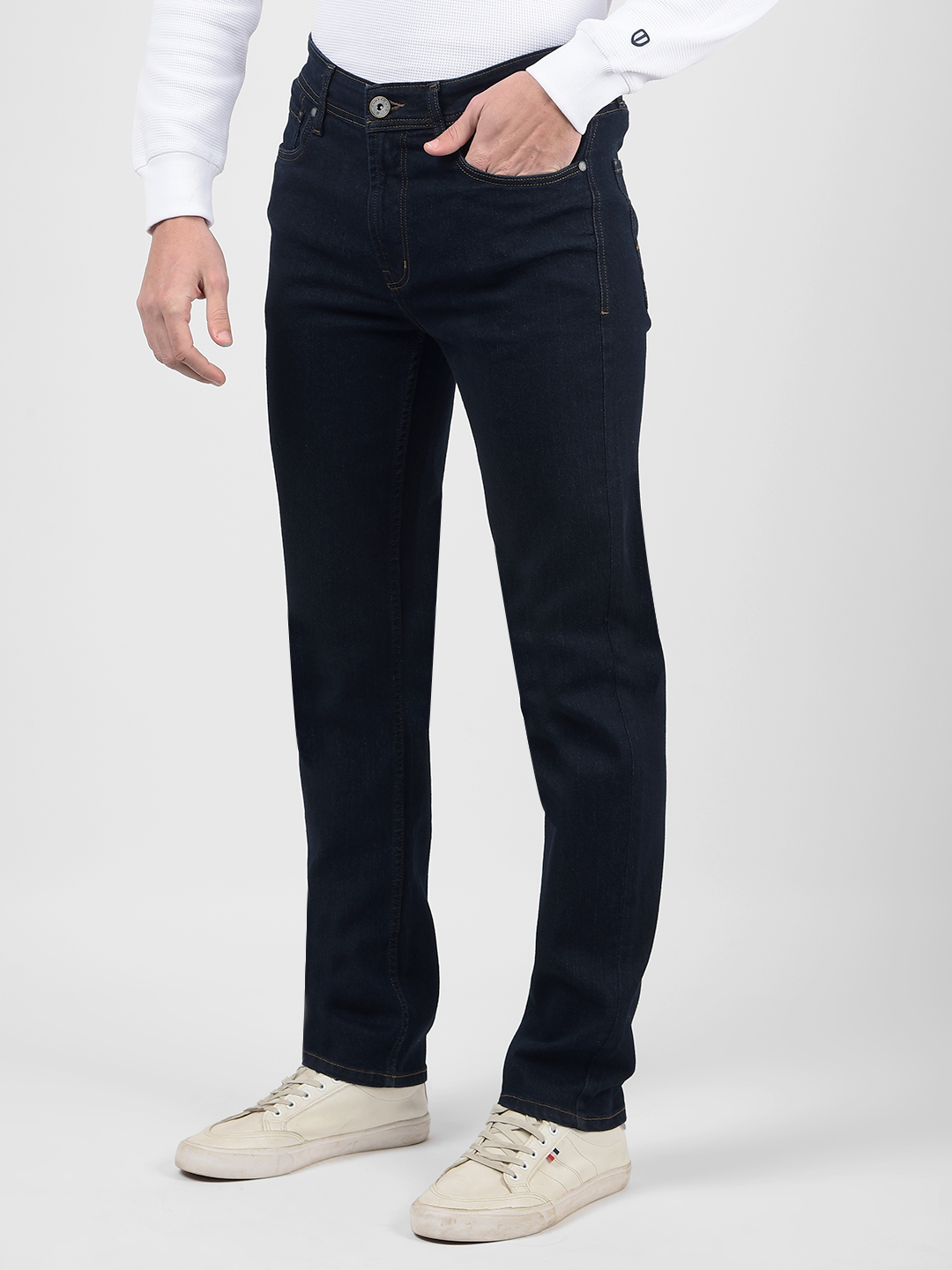 Numero Uno Men Solid Dark Blue Jeans